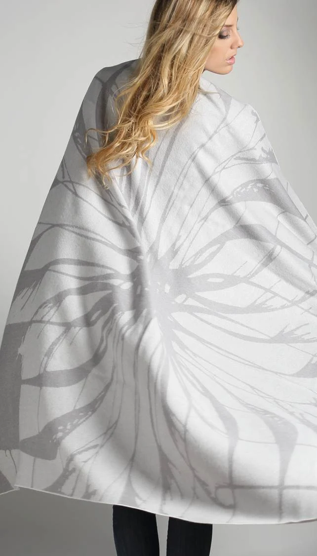100% Baby Alpaca Flower Print Throw - Image 2