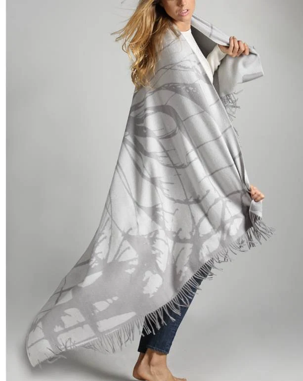 100% Baby Alpaca Flower Print Throw - Image 3