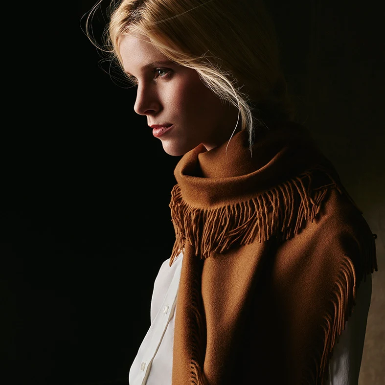 100% Vicuña Scarf - Horizontal Fringes - Image 12