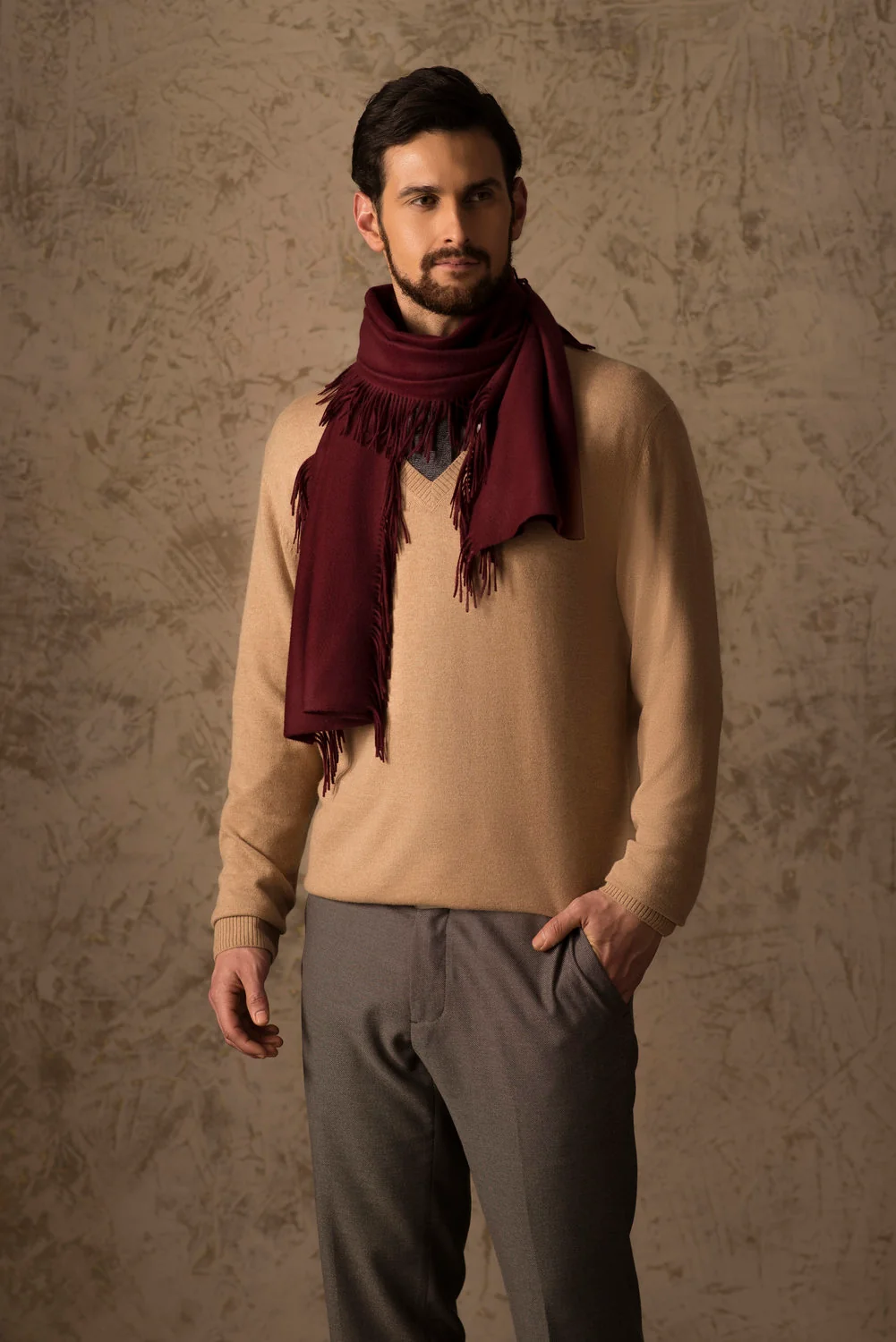 100% Vicuña Scarf - Horizontal Fringes - Image 8