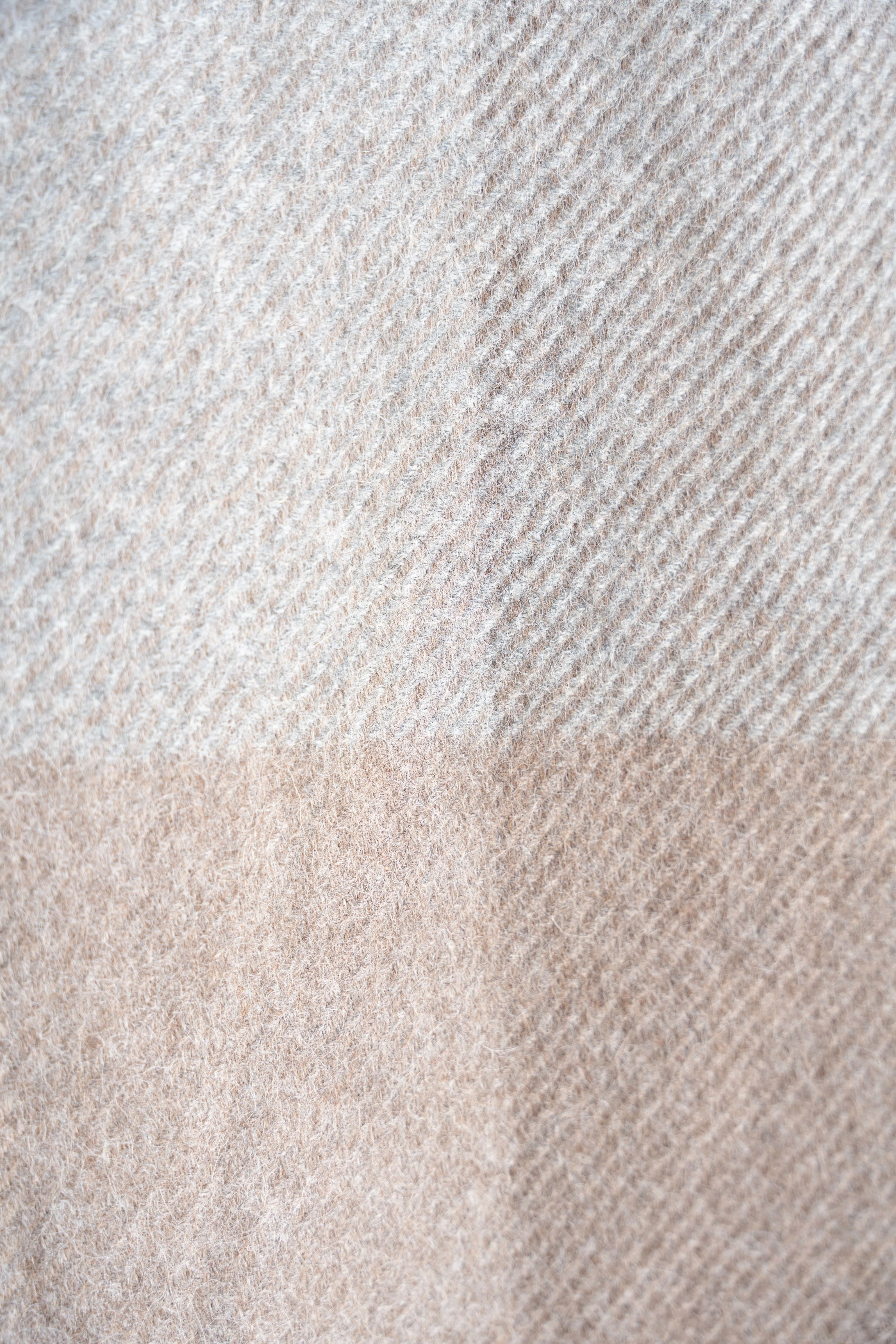 Check Pattern Natural Color 100% Alpaca Throw - Image 4