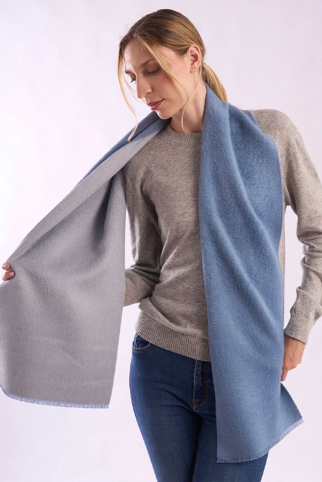 Double-Sided Baby Alpaca Suri Scarf - Image 5