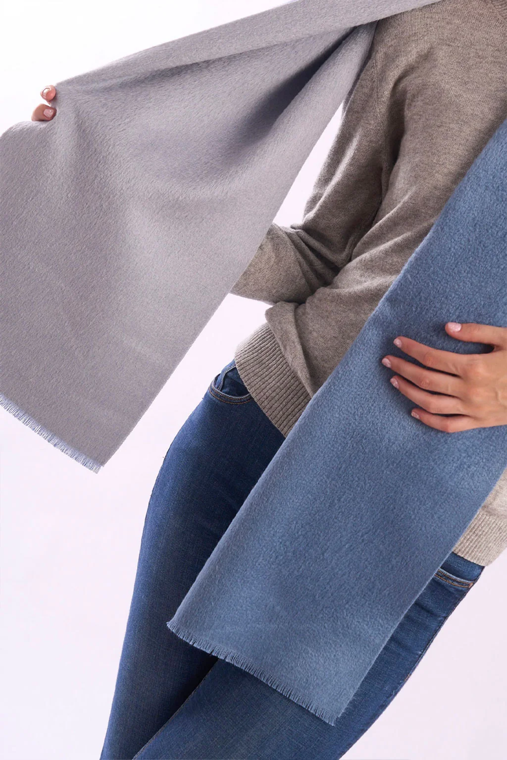 Double-Sided Baby Alpaca Suri Scarf - Image 6