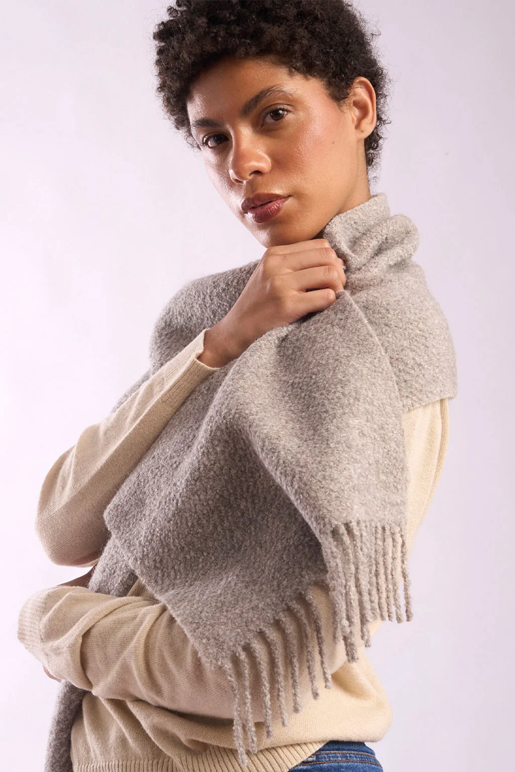 Eco Boucle Baby Alpaca & Silk Scarf - Image 9