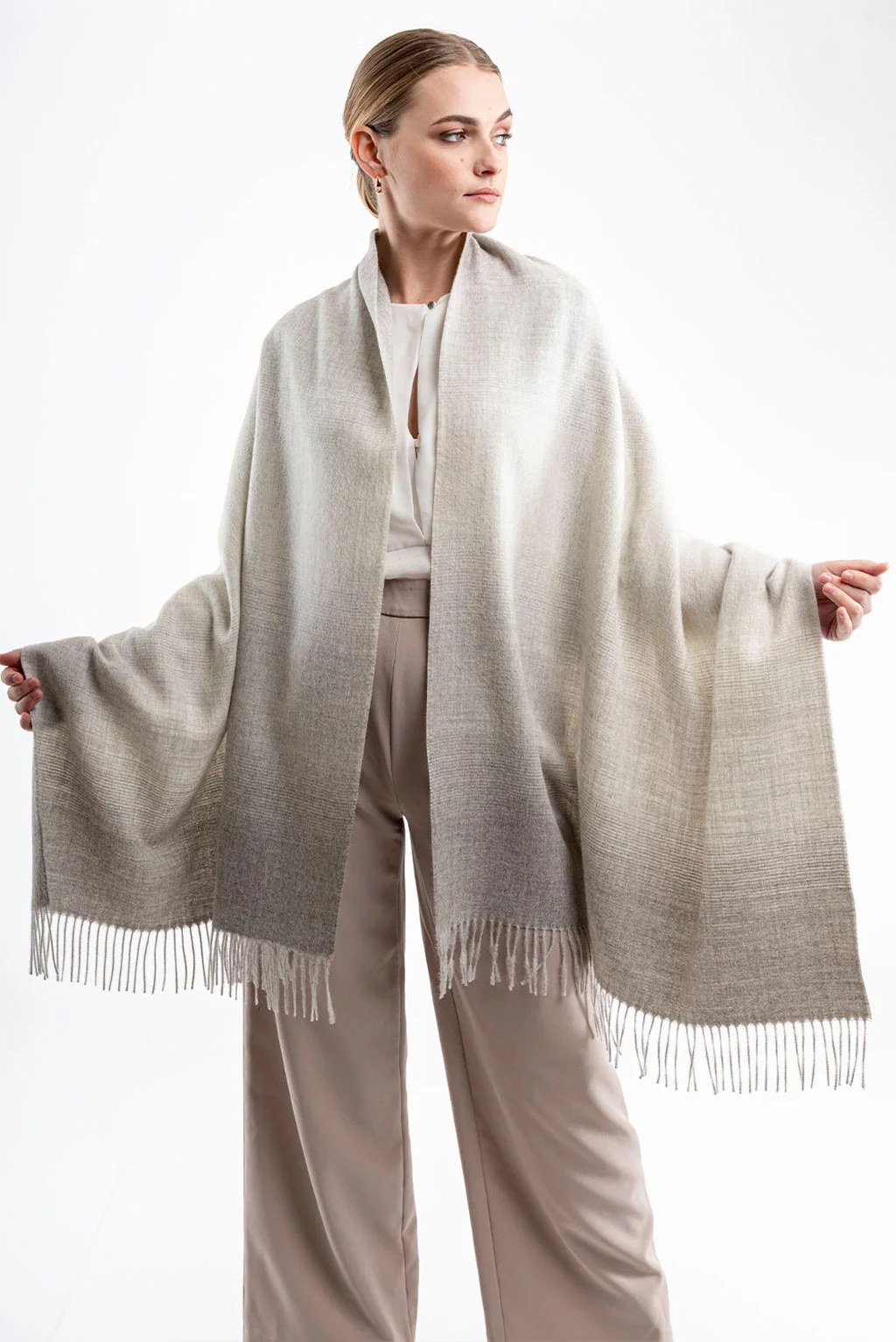 Eco Ombre Baby Alpaca Shawl - Image 5