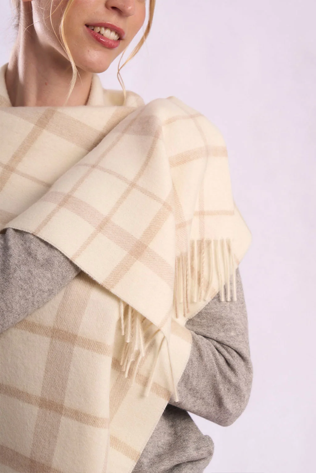 Eco Plaid Baby Alpaca Scarf - Image 3