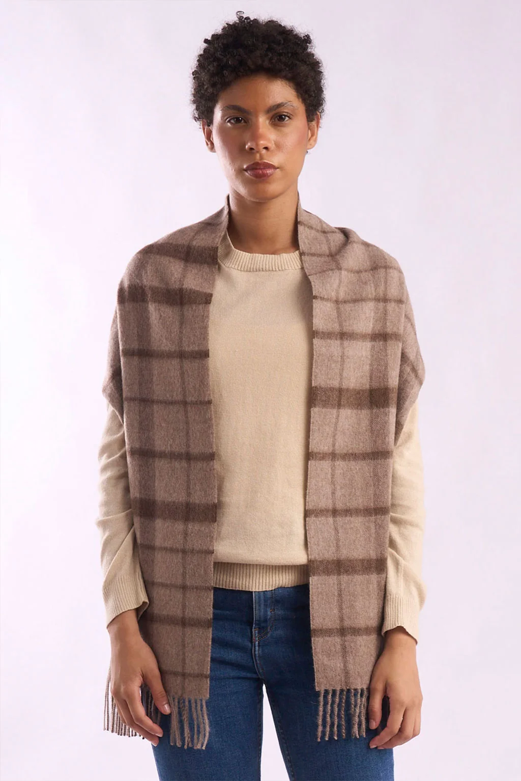 Eco Plaid Baby Alpaca Scarf - Image 4
