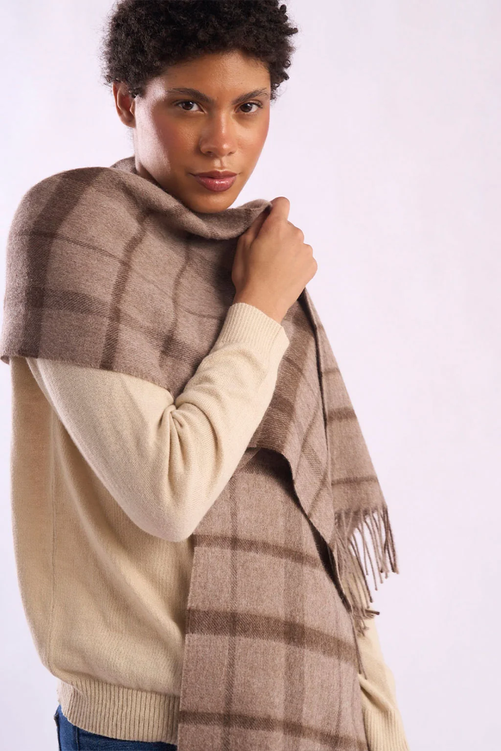 Eco Plaid Baby Alpaca Scarf - Image 5
