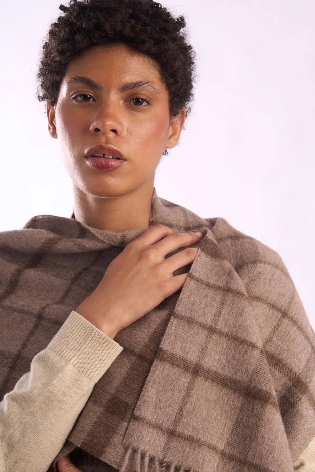 Eco Plaid Baby Alpaca Scarf - Image 6