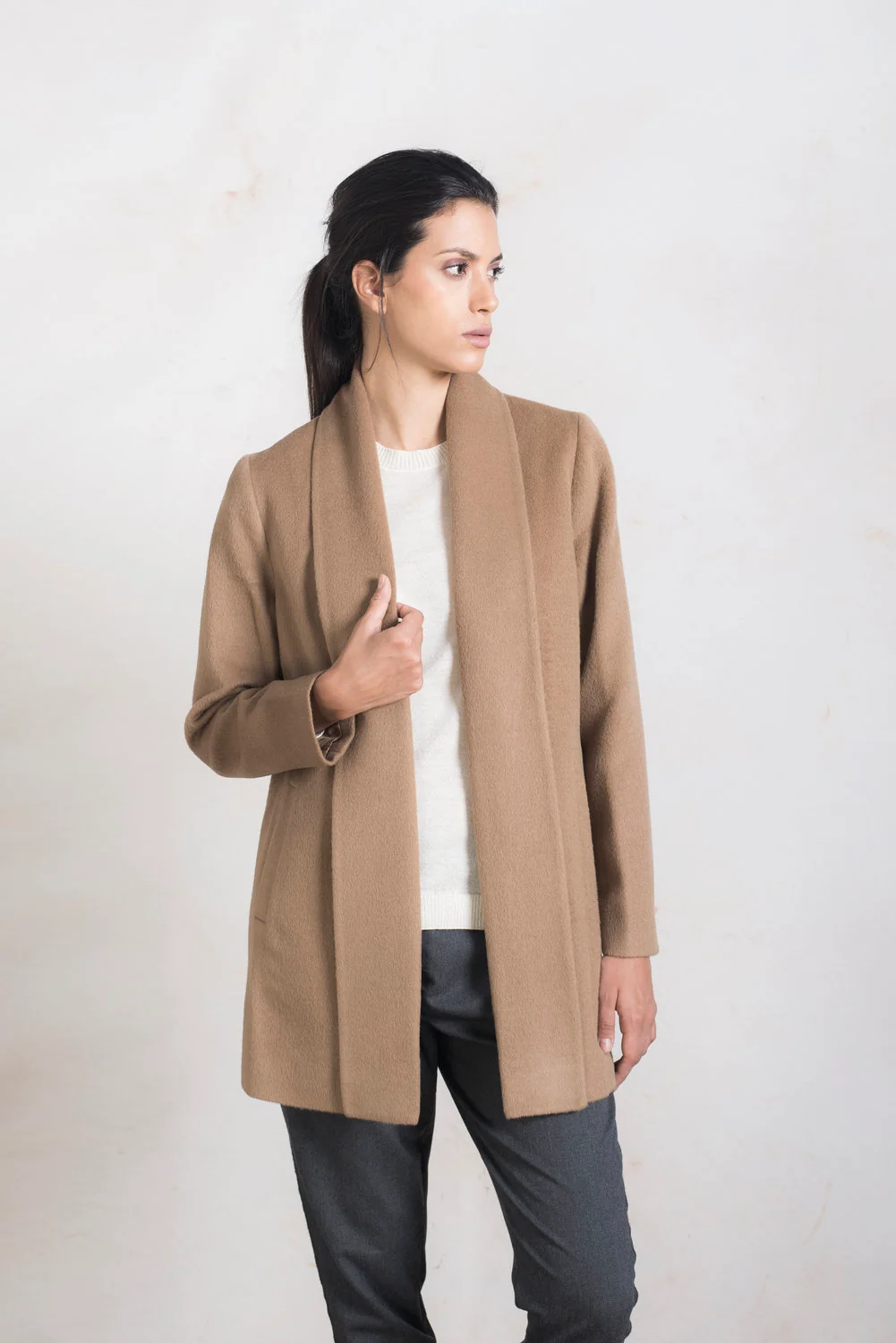 Essential Baby Alpaca Short Swing Coat - Image 9