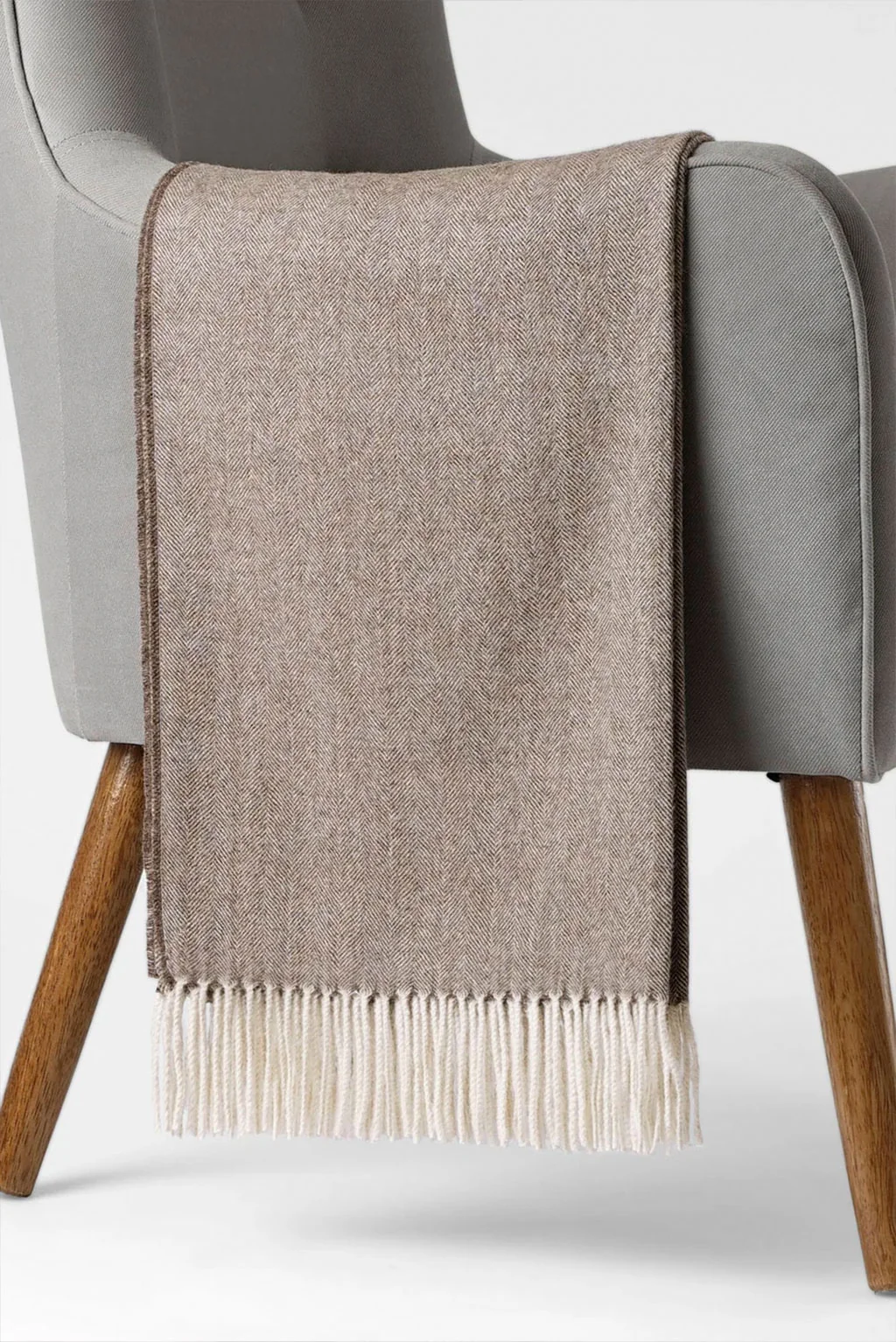 Fine Herringbone Baby Alpaca Blanket