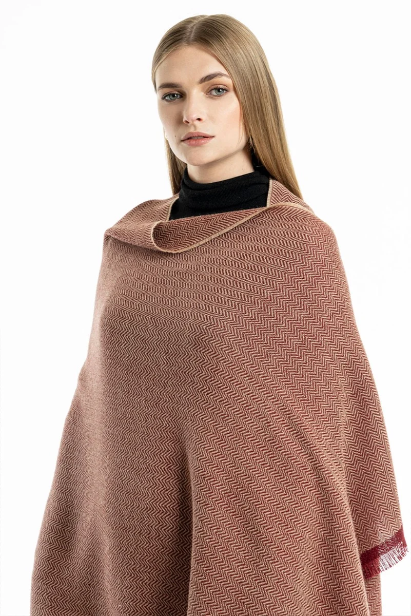 Herringbone Baby Alpaca Shawl - Image 3