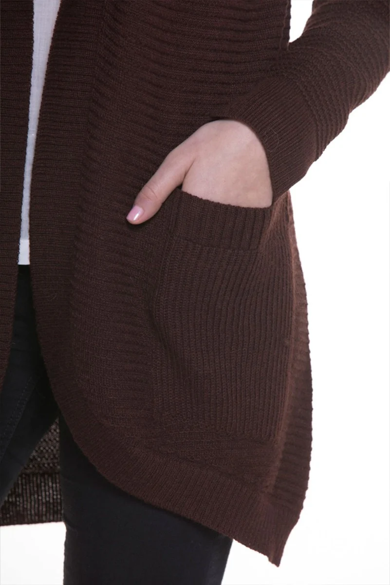 Ilian 100% Cashllama Open Ribbed Cardigan - Image 4
