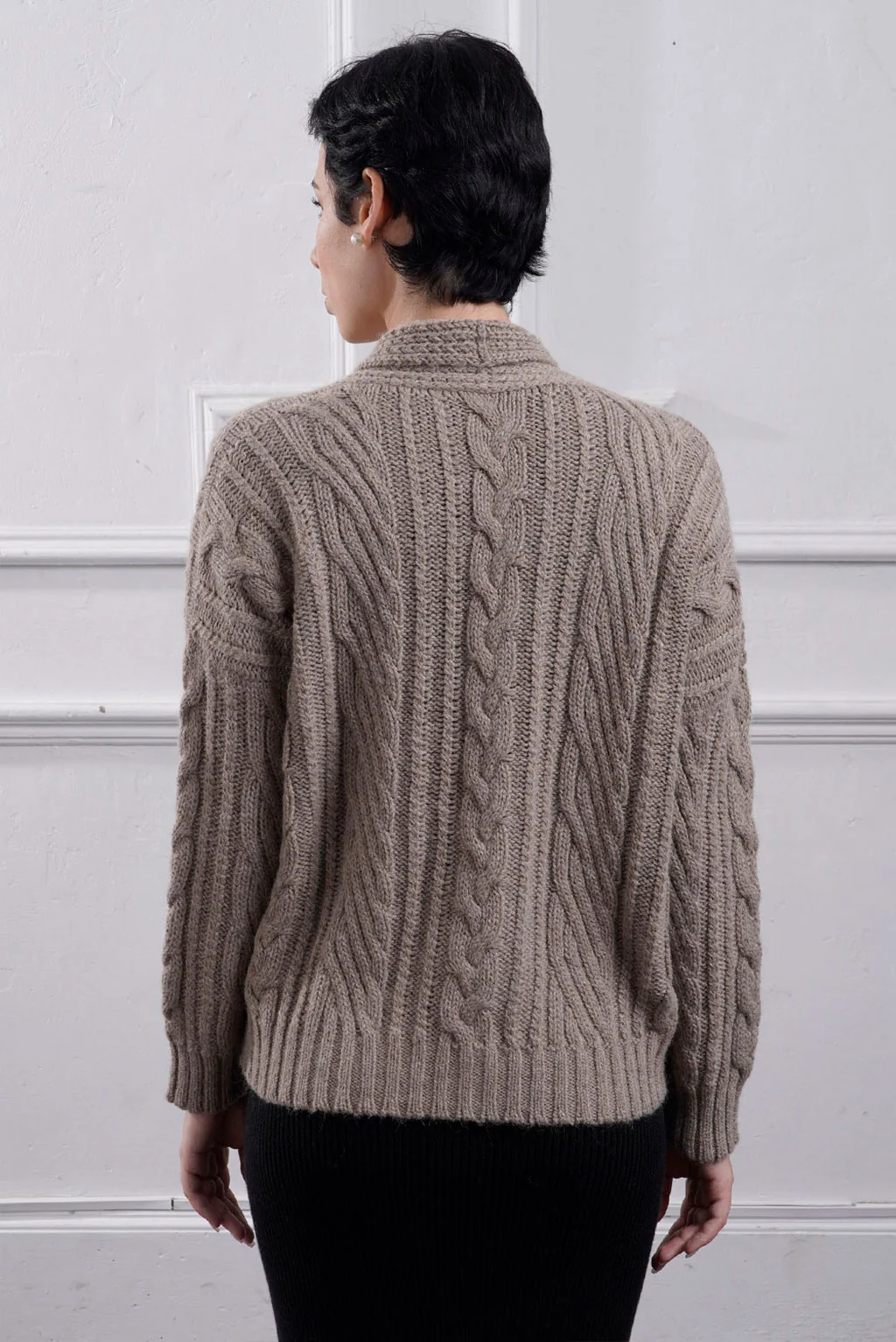 Kara Cable Knit Baby Alpaca Cardigan - Image 21