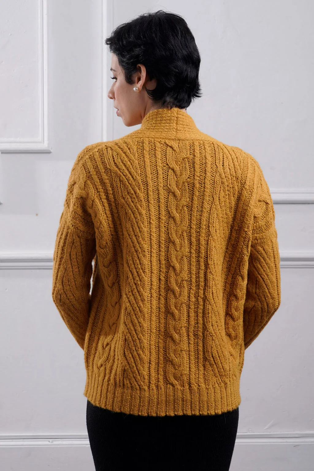 Kara Cable Knit Baby Alpaca Cardigan - Image 10