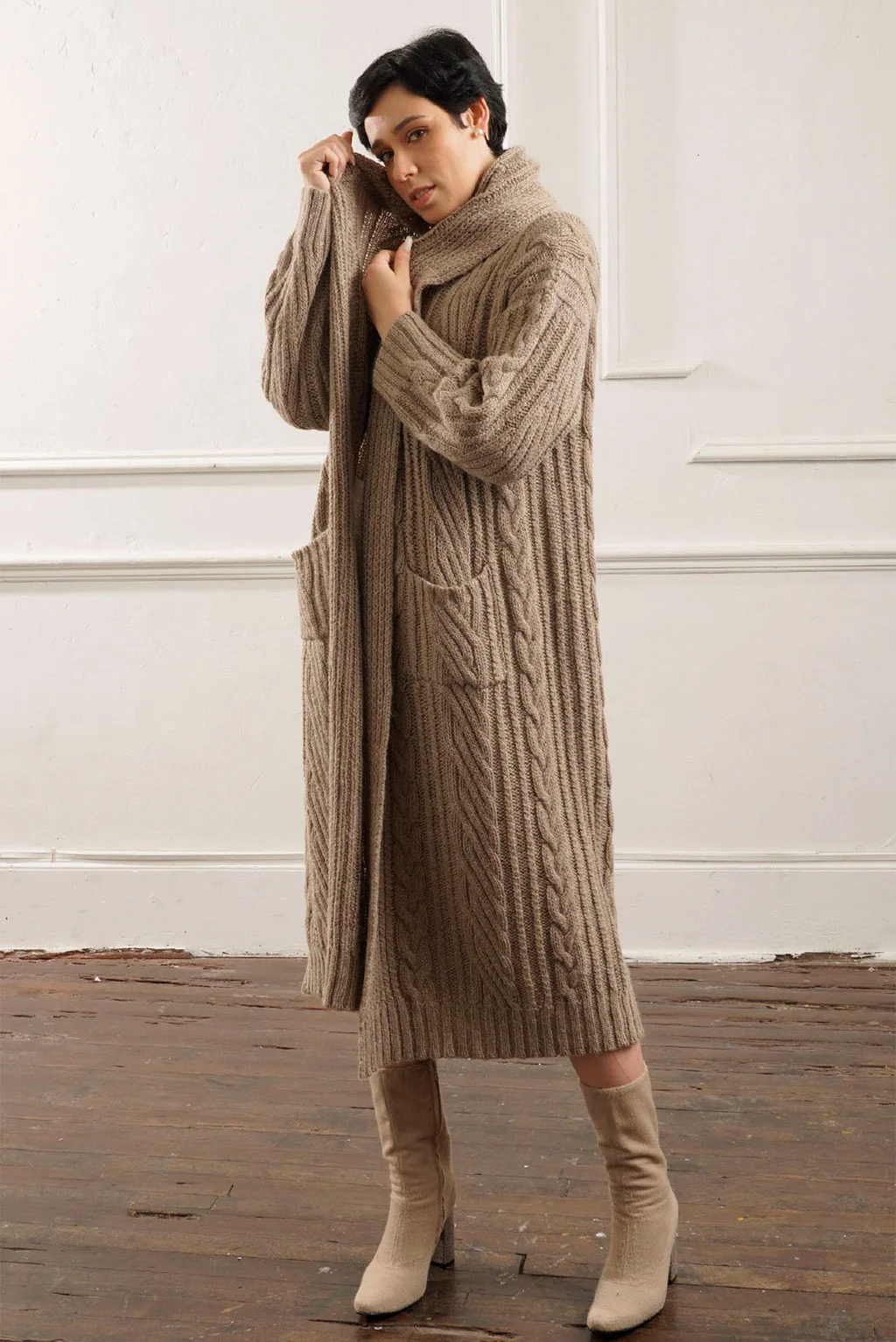 Kendall Cable Knit Baby Alpaca Cardigan - Image 18