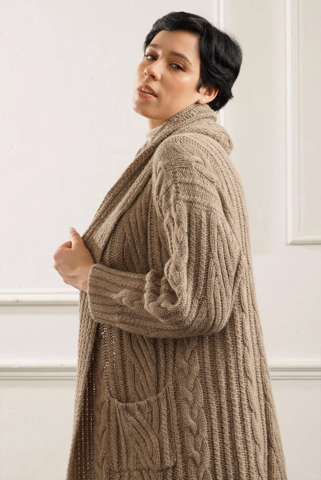 Kendall Cable Knit Baby Alpaca Cardigan - Image 19