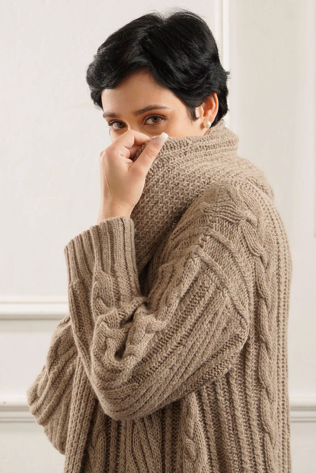 Kendall Cable Knit Baby Alpaca Cardigan - Image 20