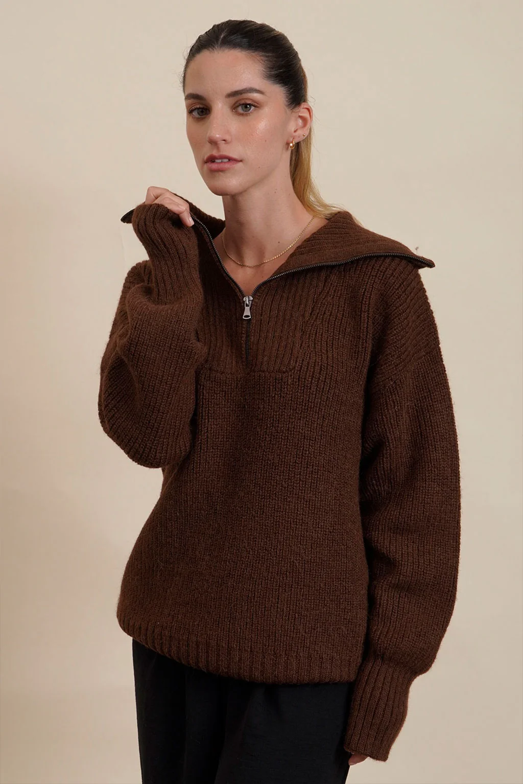Kim Half-Zip Baby Alpaca Sweater - Image 6