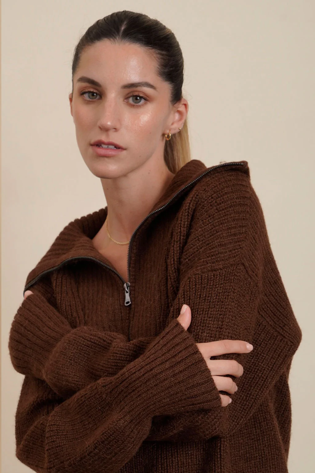 Kim Half-Zip Baby Alpaca Sweater - Image 3