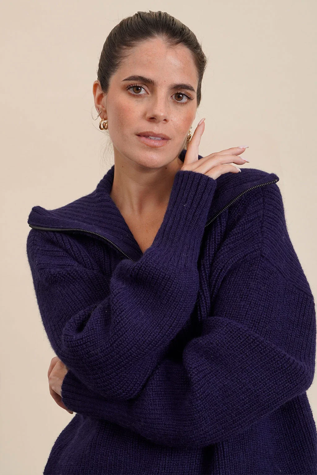 Kim Half-Zip Baby Alpaca Sweater - Image 2