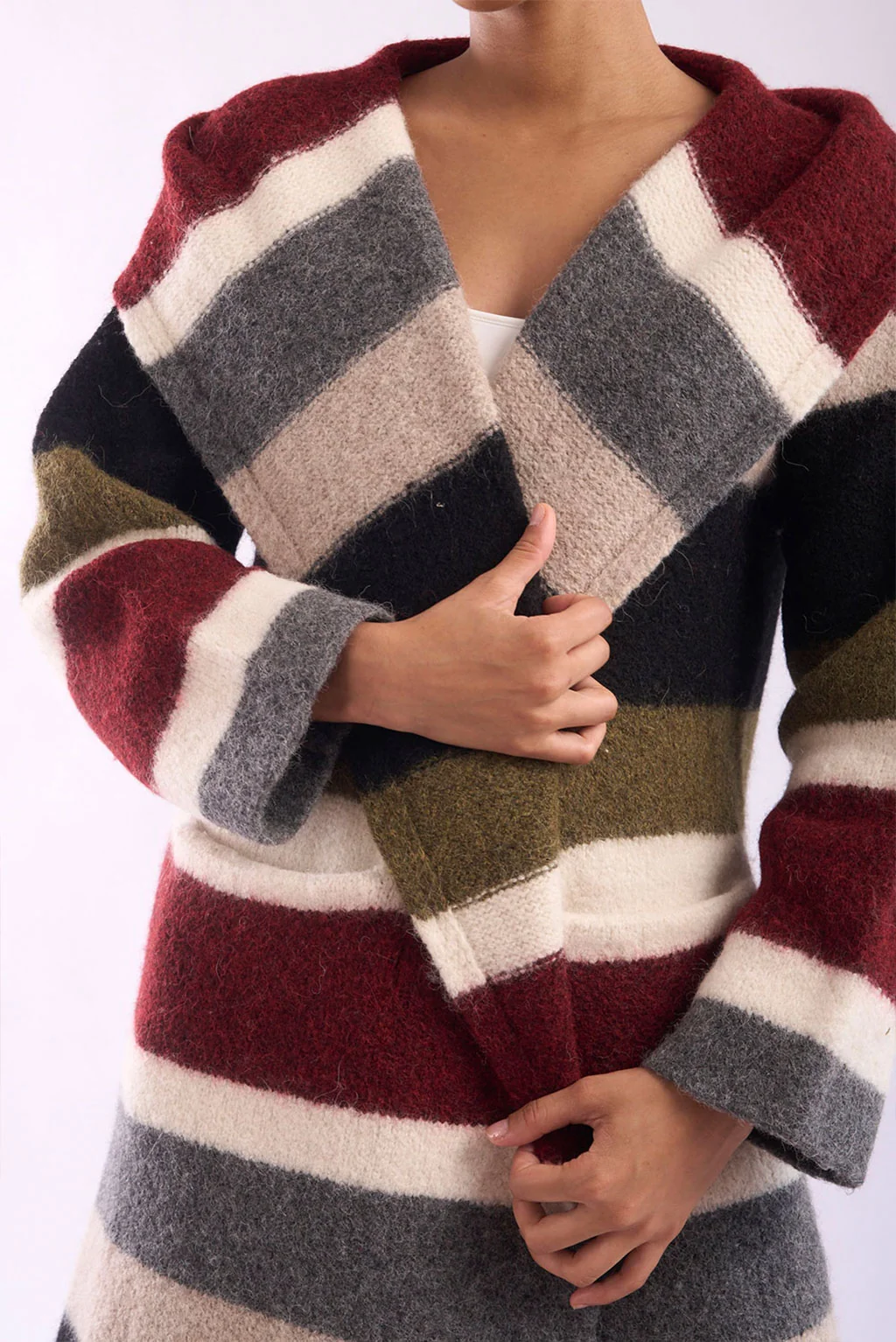 Mabel Long Hooded Alpaca Cardigan - Image 7
