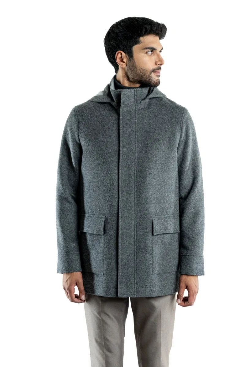 Men’s Hooded Baby Alpaca Jacket - Image 3