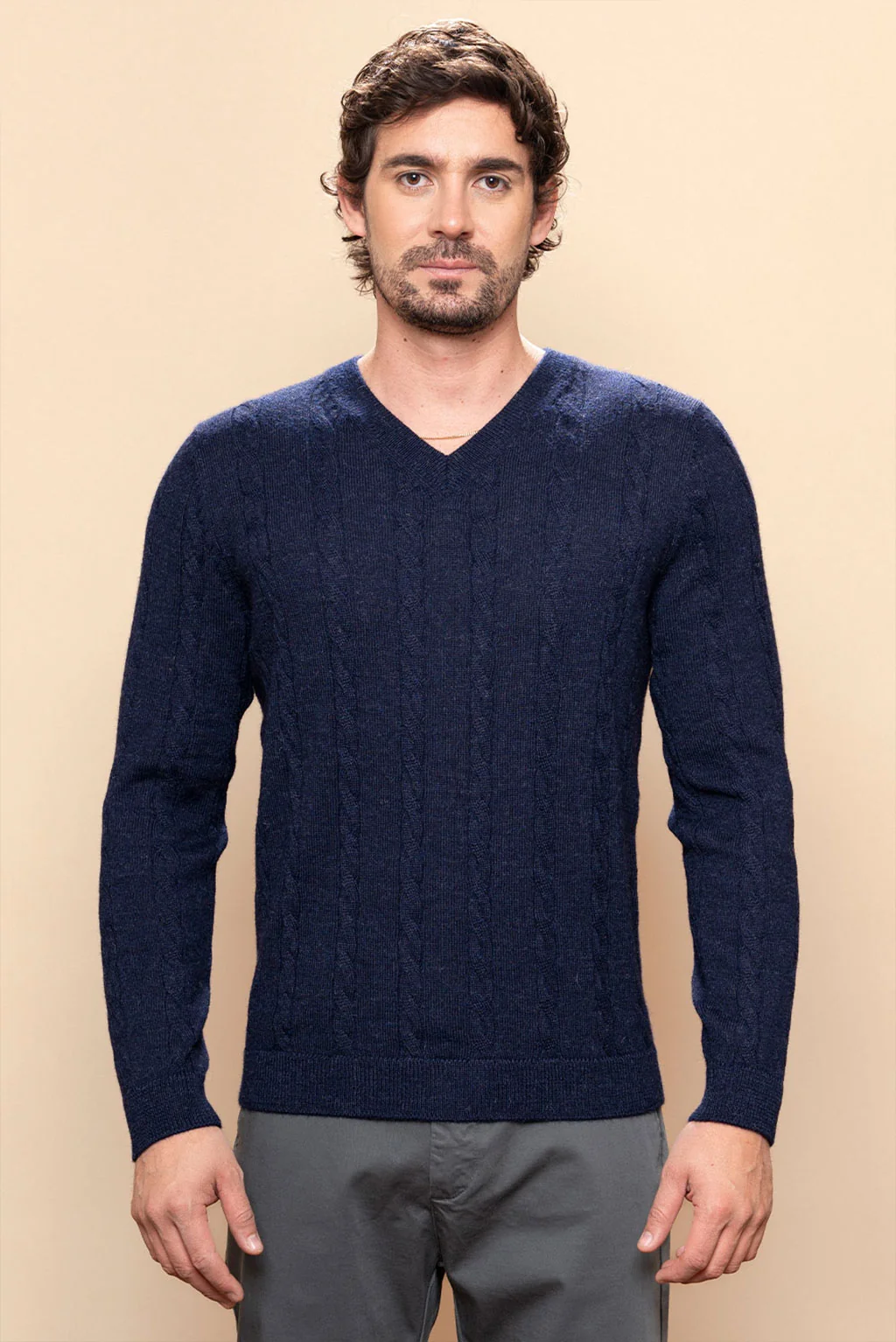 Men’s Braided Baby Alpaca Sweater