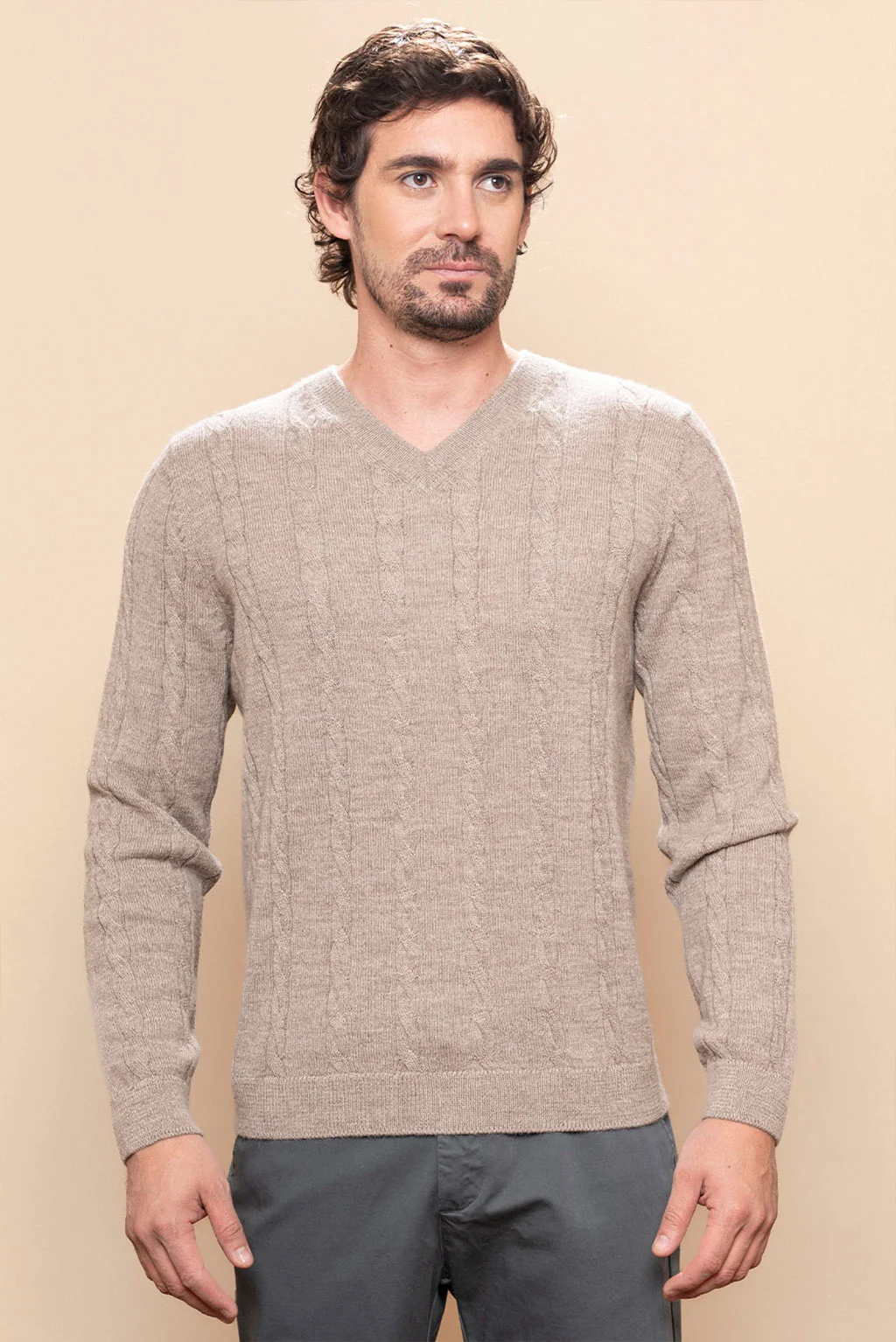 Men’s Braided Baby Alpaca Sweater - Image 5