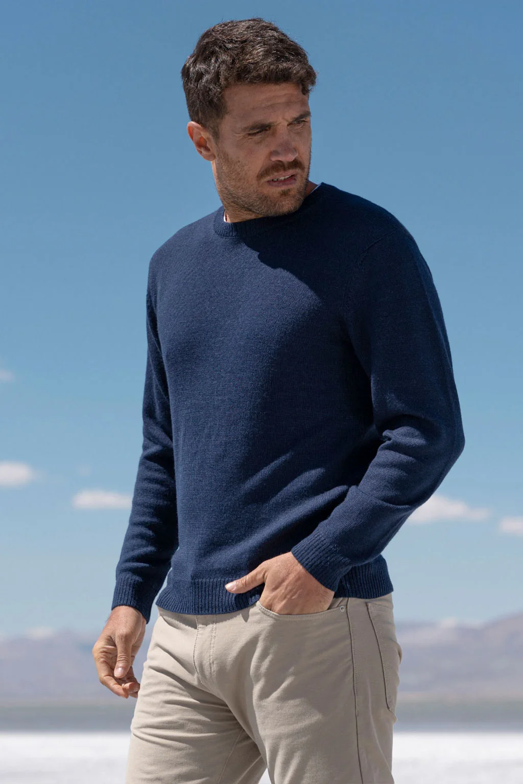 Men's Crew-Neck Royal Alpaca Sweater - Image 18