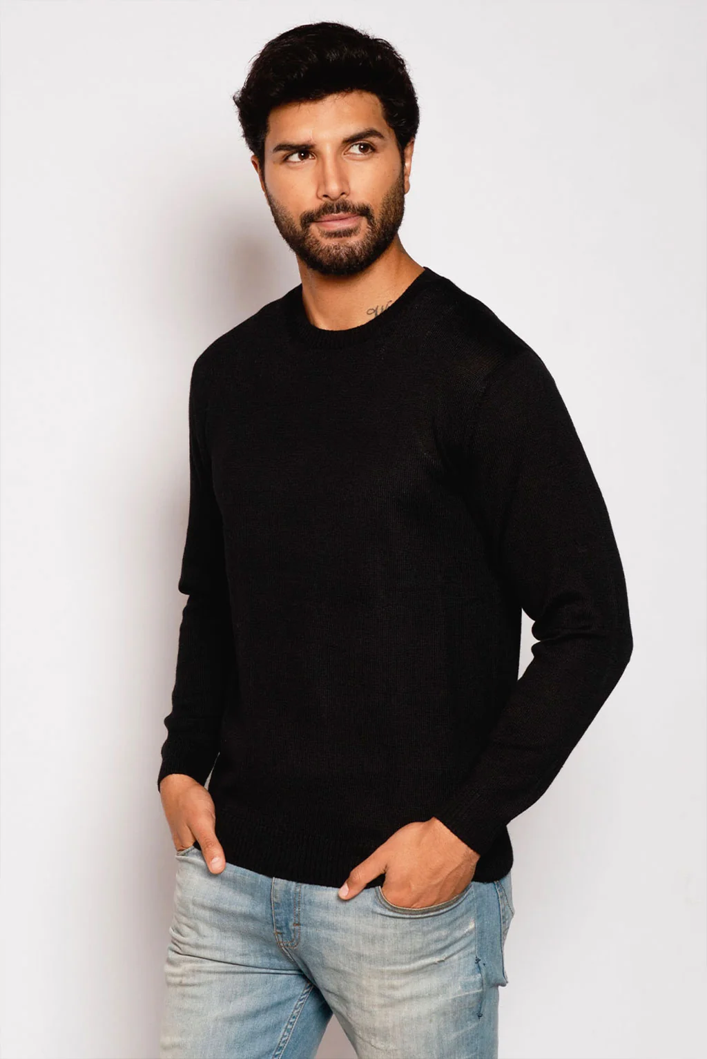 Men's Crew-Neck Royal Alpaca Sweater - Image 4