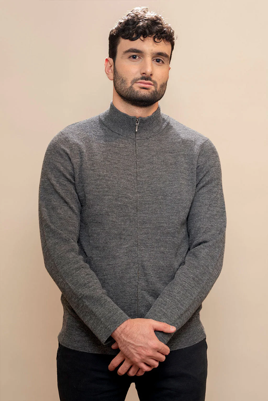 Men's Full-Zip Baby Alpaca Cardigan