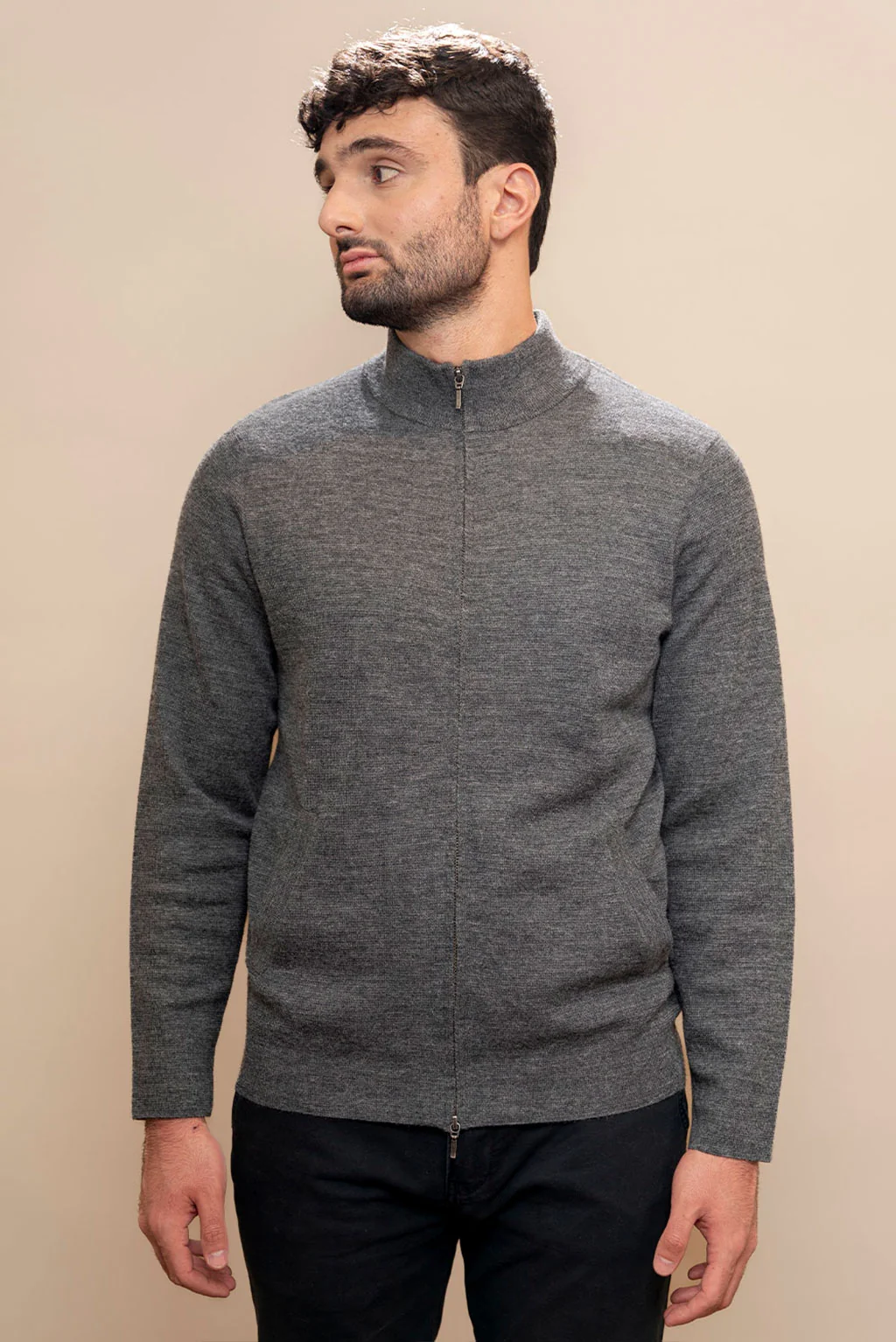 Men's Full-Zip Baby Alpaca Cardigan - Image 3