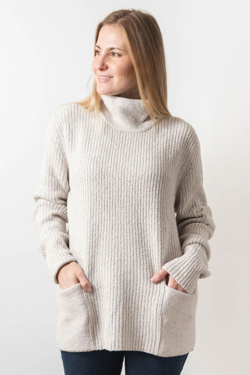 Pocket Turtleneck Cotton Sweater - Image 2
