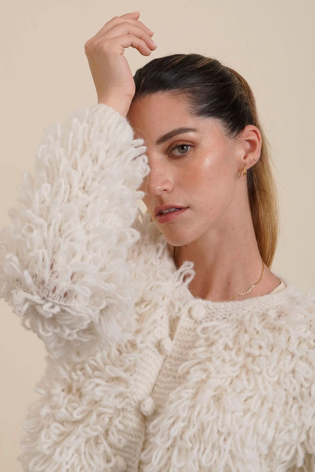 Pom Pom Baby Alpaca Cardigan - Image 12