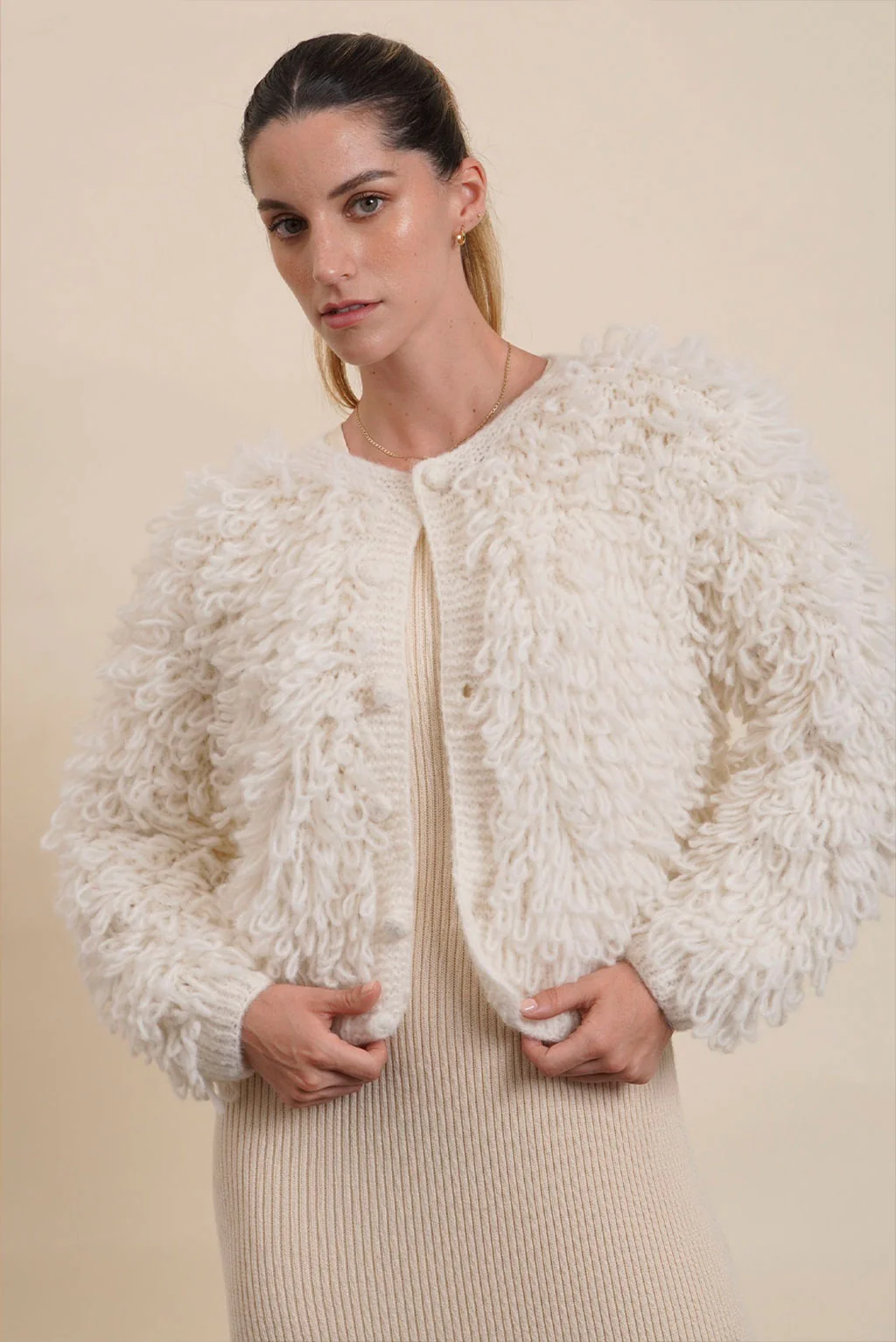 Pom Pom Baby Alpaca Cardigan - Image 9