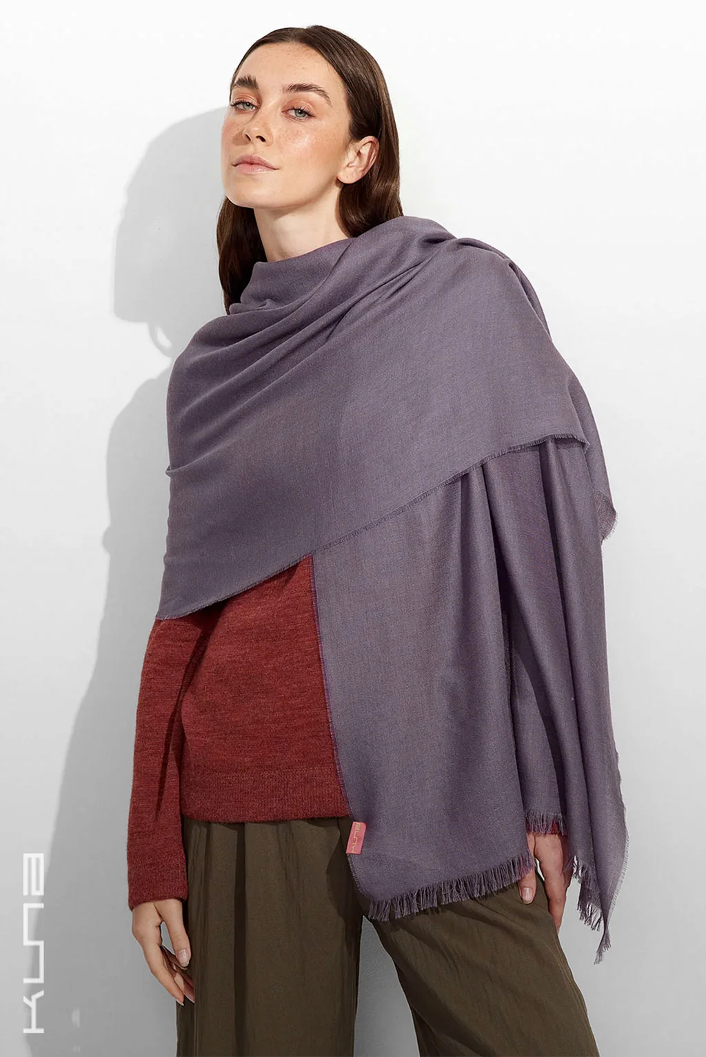 Teaberry Baby Alpaca & Silk Wrap/Scarf - Image 9