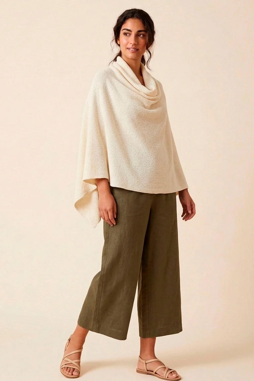 Textured Organic Cotton Poncho - Image 4