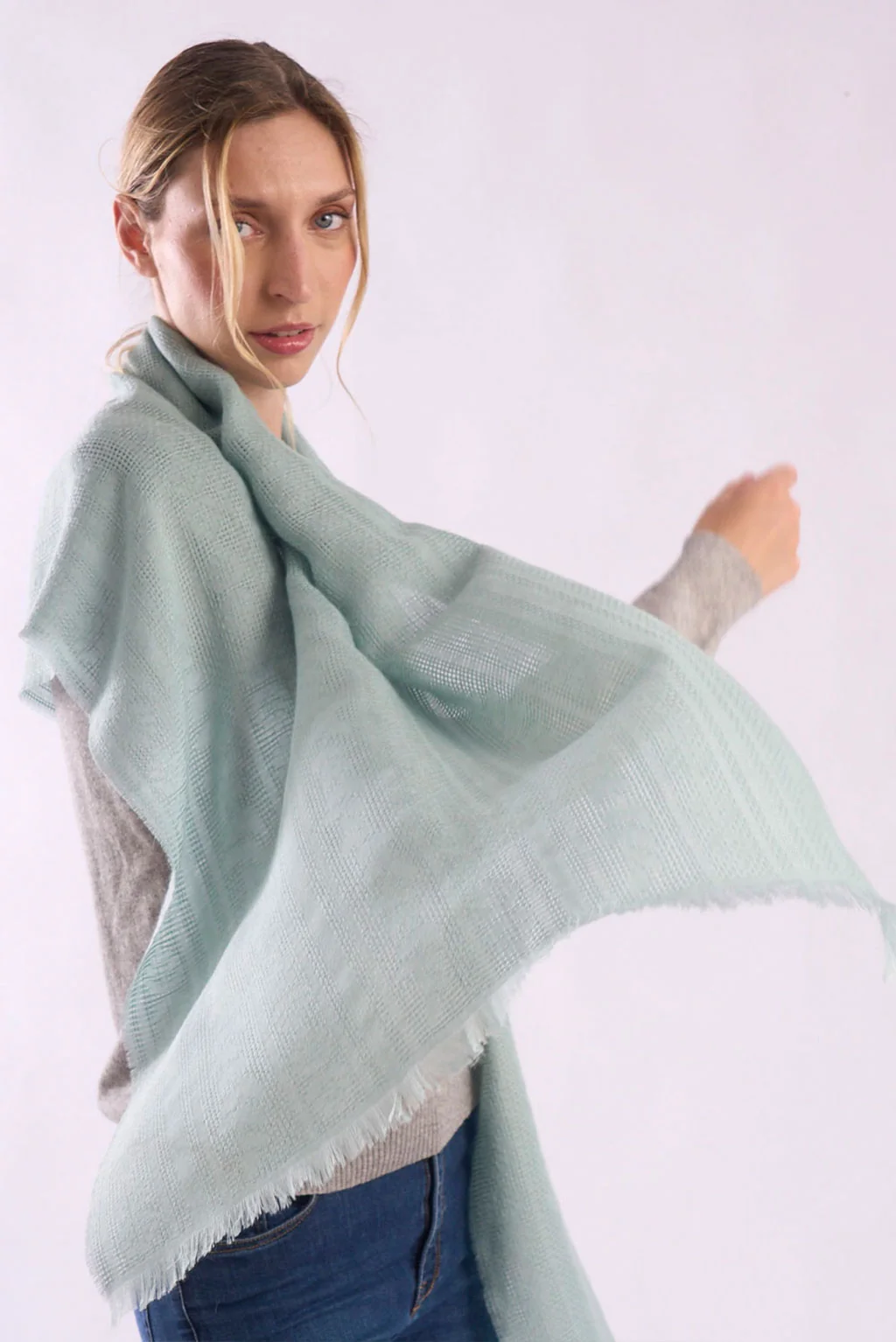 Traforatto Baby Alpaca & Silk Shawl - Image 3