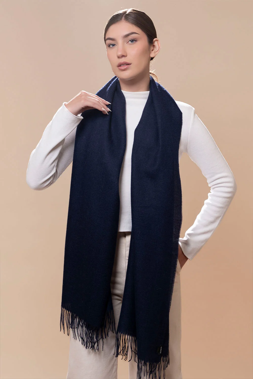 Unicolor Classic Baby Alpaca Wrap/Scarf - Image 3