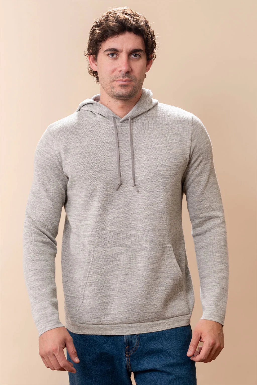 Men's Slim-Fit Baby Alpaca & Cotton Hoodie - Image 3