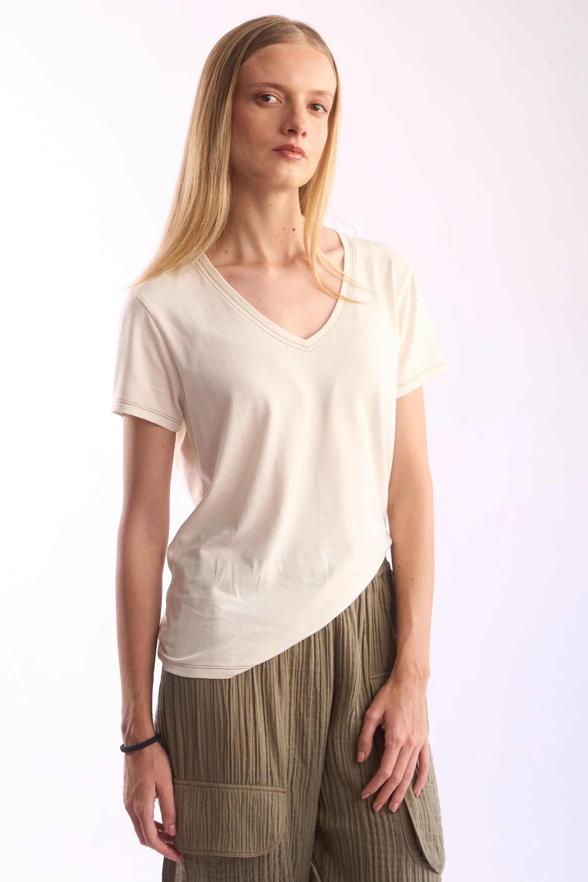 Women's V-Neck Pima Cotton T-Shirt - Image 9